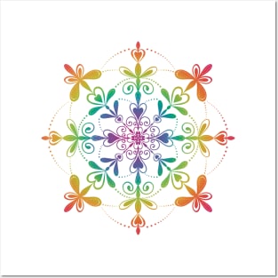 Rainbow Mandala Posters and Art